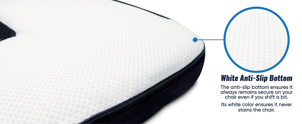 ErgoValue Memory Form Seat Cushion for Tailbone Pain Relief