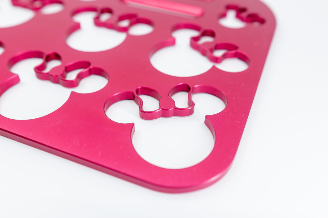Mouse with Bow Universal Wheelchair Footplate 10" x 7" Rear Bolt Flip Up Pink