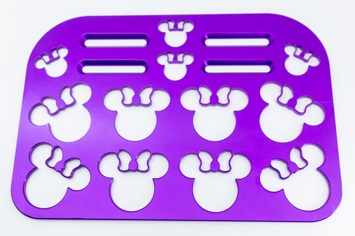 Mouse with Bow Universal Wheelchair Footplate 10" x 7" Rear Bolt Flip Up Violet