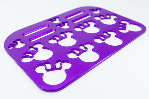 Mouse with Bow Universal Wheelchair Footplate 10" x 7" Rear Bolt Flip Up Violet