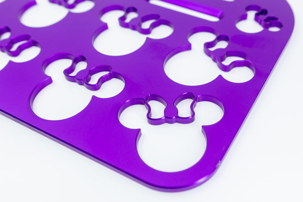 Mouse with Bow Universal Wheelchair Footplate 10" x 7" Rear Bolt Flip Up Violet
