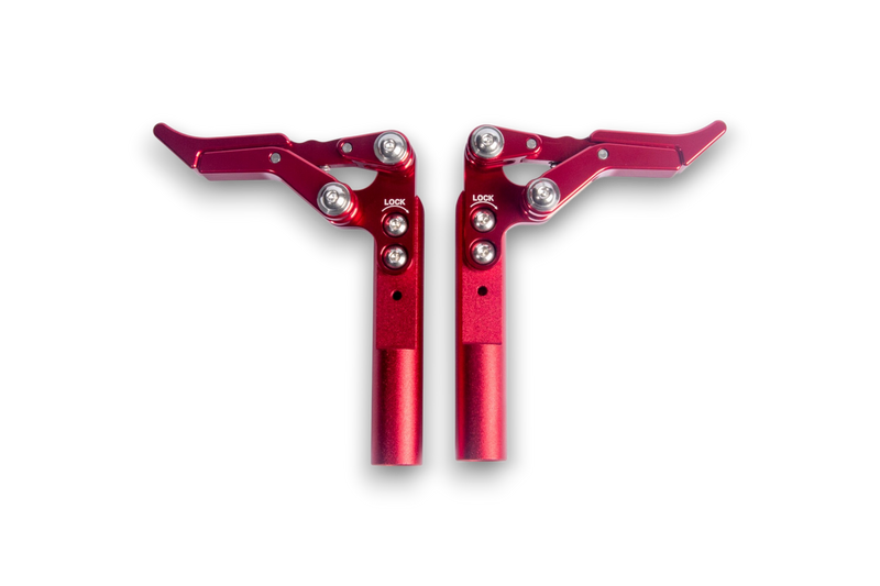 All Aluminum Reckless Wheelchairs Scissor Brakes With Micro-Adjust (Pair) Red