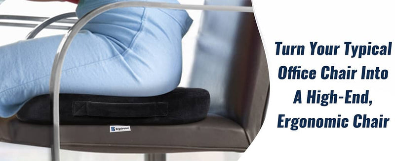 ErgoValue Memory Form Seat Cushion for Tailbone Pain Relief