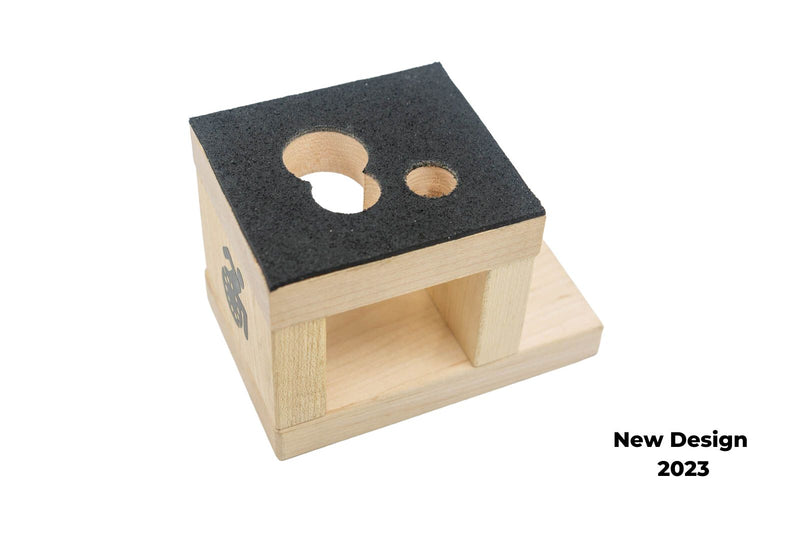 Maple stand with rubber top for wheelchair bearing work