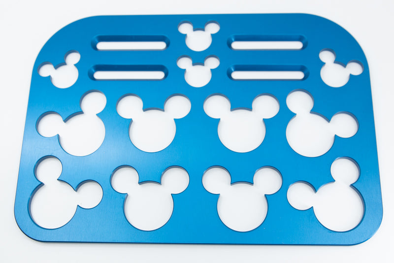 Mouse Head Universal Wheelchair Footplate 10" x 7" Rear Bolt Flip Up Blue