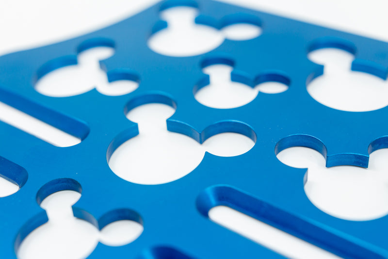 Mouse Head Universal Wheelchair Footplate 7" x 6" Front Bolt Fixed Blue