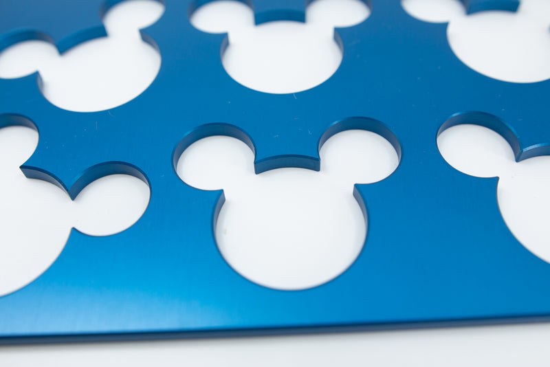 Mouse Head Universal Wheelchair Footplate 10" x 7" Rear Bolt Flip Up Blue