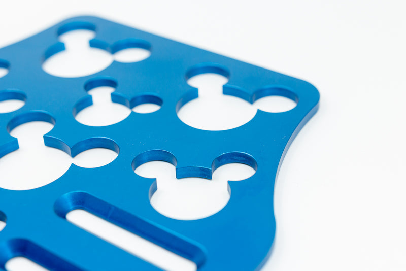 Mouse Head Universal Wheelchair Footplate 7" x 6" Front Bolt Fixed Blue