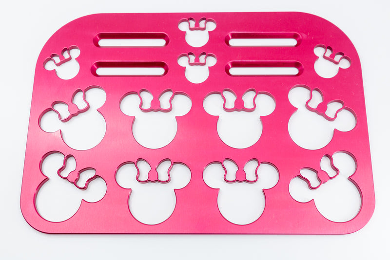 Mouse with Bow Universal Wheelchair Footplate 10" x 7" Rear Bolt Flip Up Pink