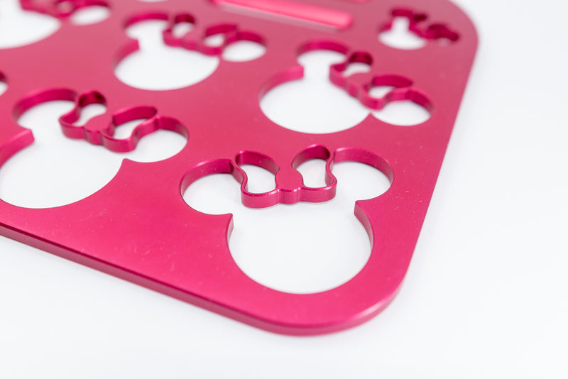 Mouse with Bow Universal Wheelchair Footplate 10" x 7" Rear Bolt Flip Up Pink