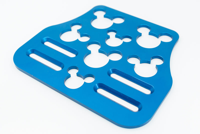 Mouse Head Universal Wheelchair Footplate 7" x 6" Front Bolt Fixed Blue