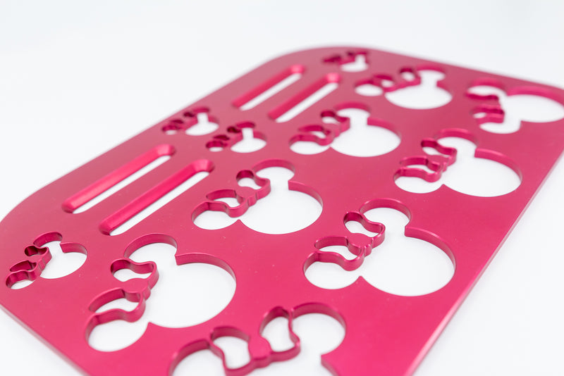 Mouse with Bow Universal Wheelchair Footplate 10" x 7" Rear Bolt Flip Up Pink