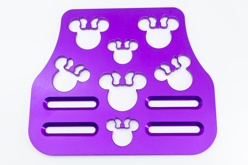 Mouse Head with Bow Universal Wheelchair Footplate 7" x 6" Front Bolt Fixed Violet