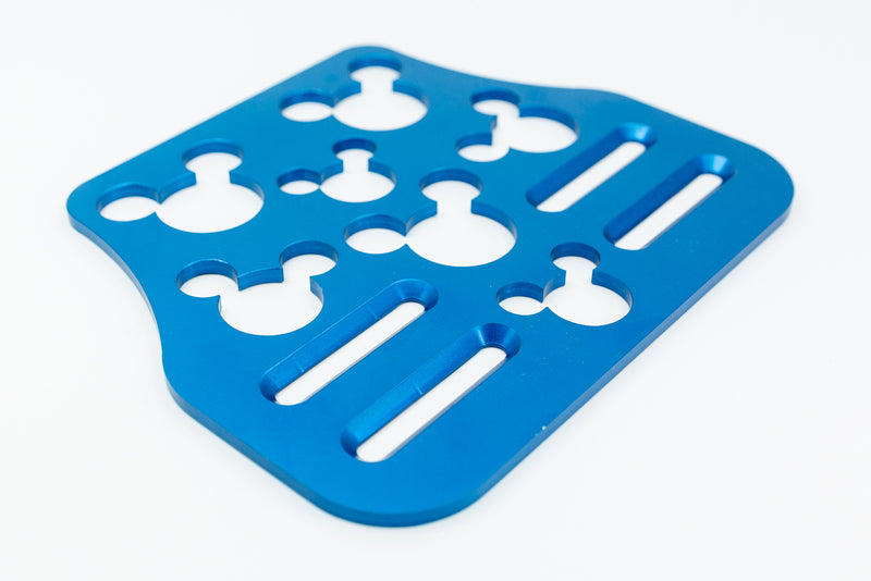 Mouse Head Universal Wheelchair Footplate 7" x 6" Front Bolt Fixed Blue