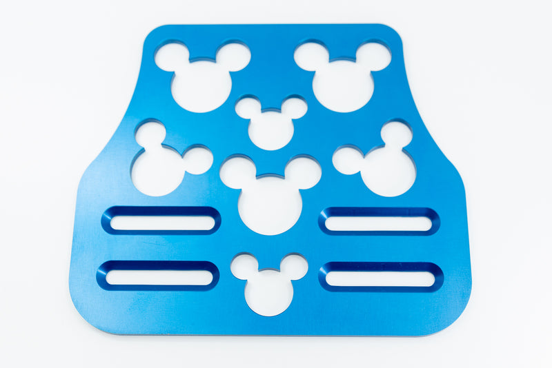 Mouse Head Universal Wheelchair Footplate 7" x 6" Front Bolt Fixed Blue