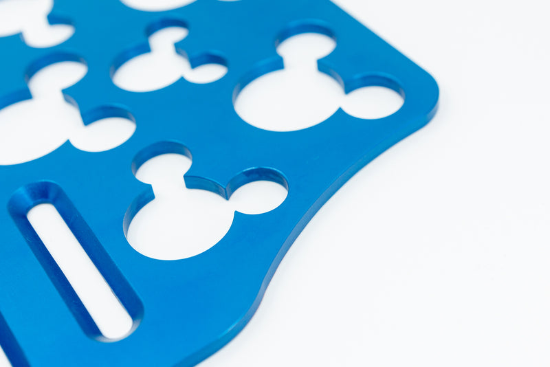 Mouse Head Universal Wheelchair Footplate 7" x 6" Front Bolt Fixed Blue