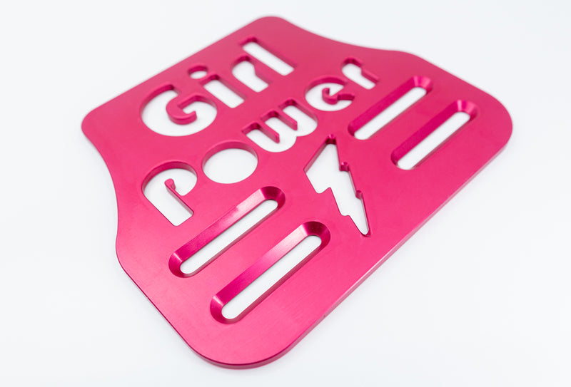 Girl Power Universal Wheelchair Footplate 7" x 6" Front Bolt Fixed Pink