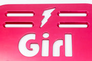 Girl Power Universal Wheelchair Footplate 10" x 7" Rear Bolt Flip Up Pink