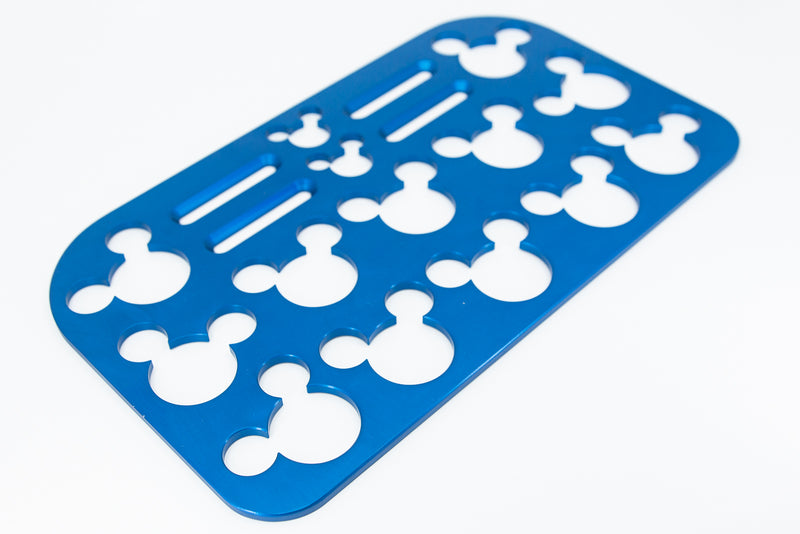 Mouse Head Universal Wheelchair Footplate 12" x 7" Rear Bolt Flip Up Blue