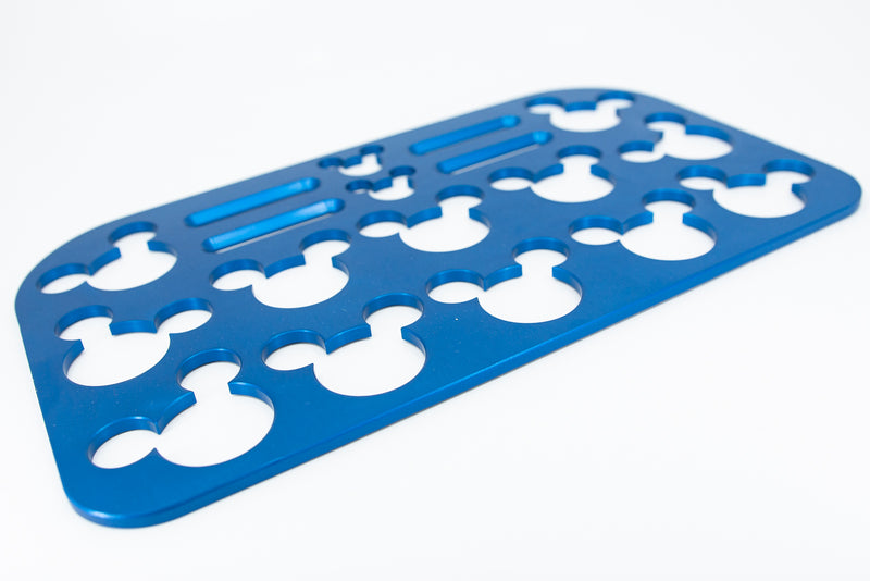 Mouse Head Universal Wheelchair Footplate 12" x 7" Rear Bolt Flip Up Blue