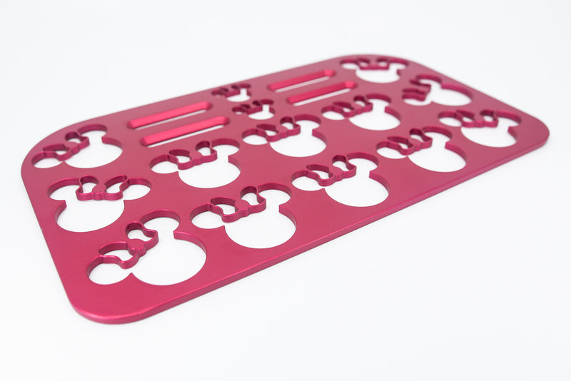 Mouse Head with Bow Pink 12" x 7" Universal Wheelchair Footplate Rear Bolt Flip Up