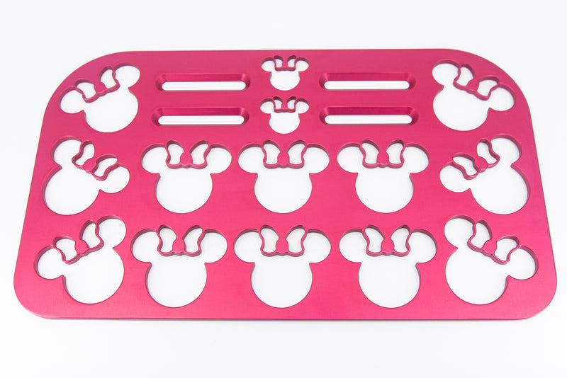 Mouse Head with Bow Pink 12" x 7" Universal Wheelchair Footplate Rear Bolt Flip Up