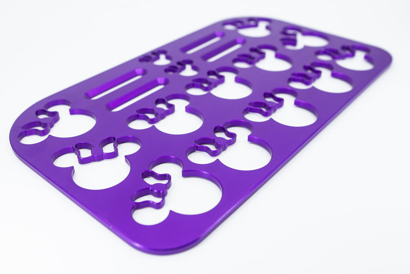 Mouse Head with Bow Violet 12" x 7" Universal Wheelchair Footplate Rear Bolt Flip Up